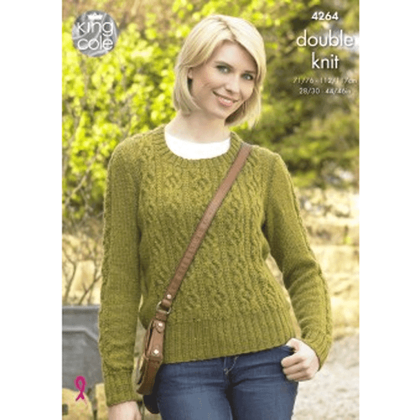 Ladies Sweater and Slipover Knitting Pattern | King Cole Panache DK 4264 | Digital Download - Main Image