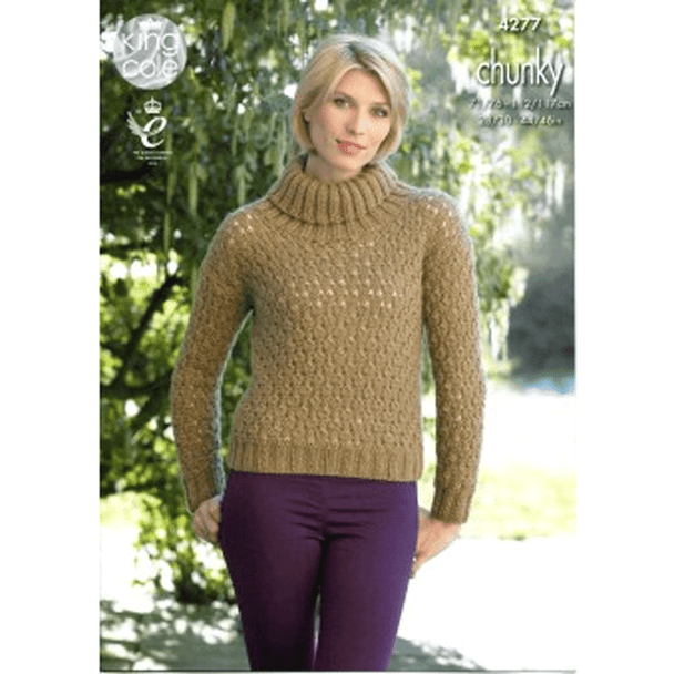Ladies Waistcoat and Sweater Knitting Pattern | King Cole New Magnum Chunky 4277 | Digital Download - Main Image