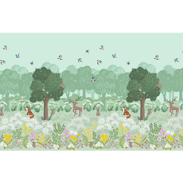 In the Woodland, Double Edged Border Print | A812 | Clearbury Down | Lewis and Irene