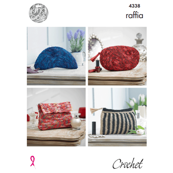 Ladies Crocheted Purses and Belts Crochet Pattern | King Cole Raffia Chunky 4338 | Digital Download - Main Image