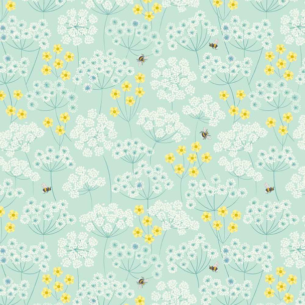 Wild Meadows with Bees on Duck Blue | A816.2 | Clearbury Down | Lewis and Irene