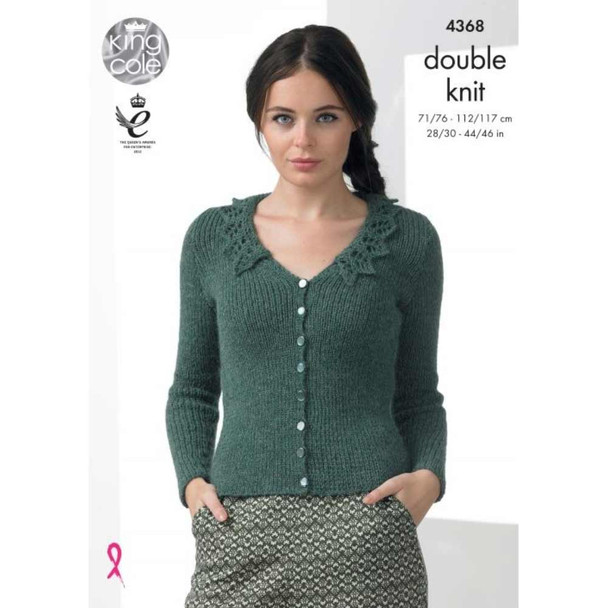 Ladies Cardigan and Waistcoat Knitting Pattern | King Cole Baby Alpaca DK 4368 | Digital Download - Main image