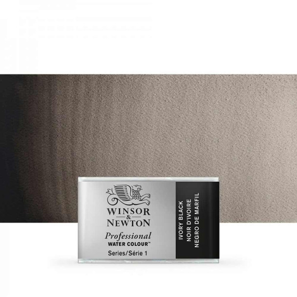 Winsor & Newton Professional Watercolours Whole Pan | Various Colours - Ivory Black