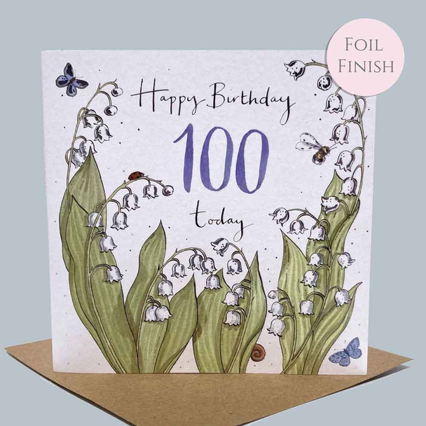 100th Birthday Card | Lily of the Valley - Main Image