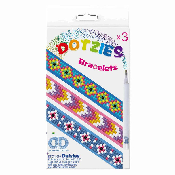 Daisies | Dotzies Bracelet Kits | Makes 3 Bracelets | Diamond Dotz