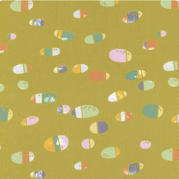 Pop Bubbles on Zest with Gold Metallic | 1834M-16 | Flirtation | Zen Chic | Moda Fabrics