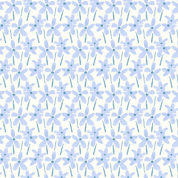 Cornflower Dancing Daisies on Cream | BG00.5 | Bluebellgray, Ally Collection
