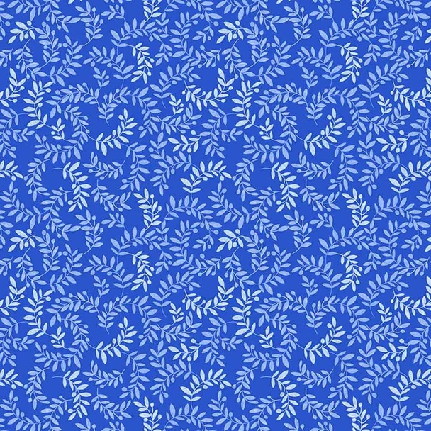 Soft Blue Olive on Dark Blue | A804.3 | Chalki Collection | Lewis and Irene