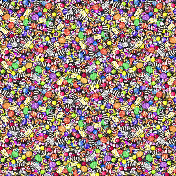 Halloween Parade Clothworks Fabric | CW4113-55 Digital Packed Candy - Main Image