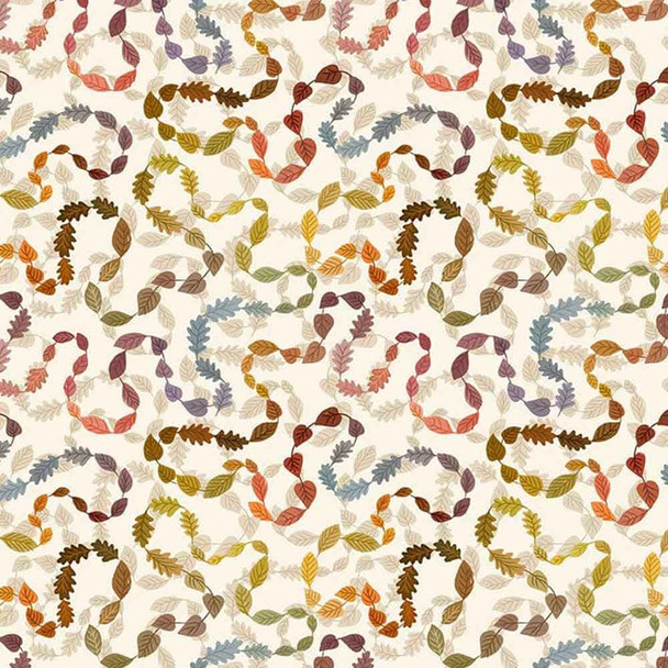 Nature Trail | Lewis and Irene Fabric | A848.1 | Leafy Trail on Cream - Main Image