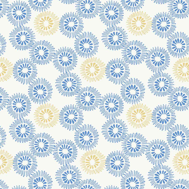 Linen and Blue Small Floral Burst | D.SH17 | Hajime | Lewis and Irene
