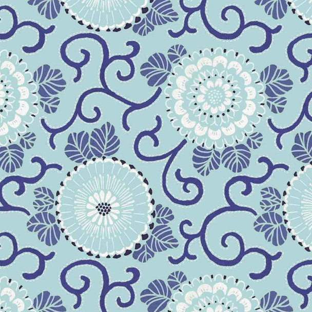 Embroidered Flowers on Aqua | D.SH3 | Hajime | Lewis and Irene