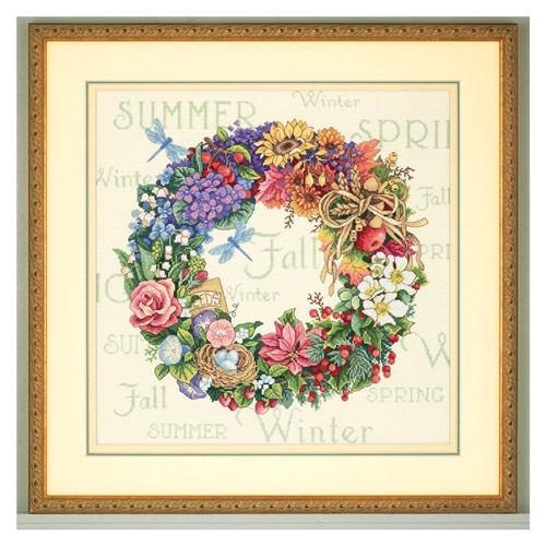 Counted Cross Stitch Kit: Wreath of all Seasons