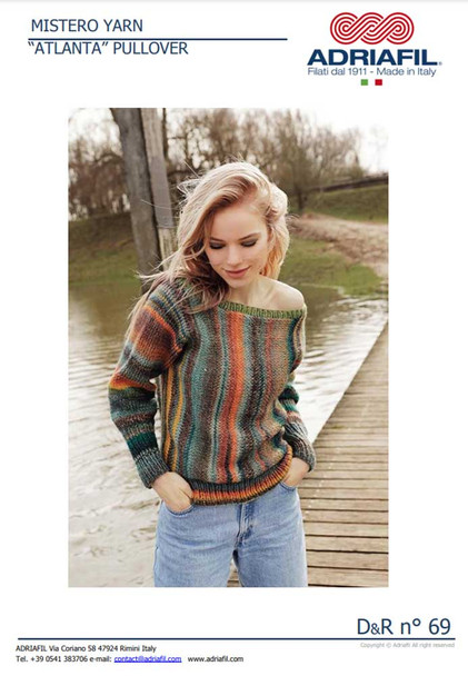 Womens Sideways Knitted Sweater "Atlanta" Knitting Pattern | Adriafil Mistero | Digital Pattern