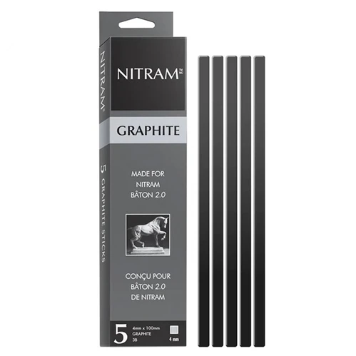 Nitram Graphite | 5x 3B | 4mm | refills | For Nitrim Baton 2.0