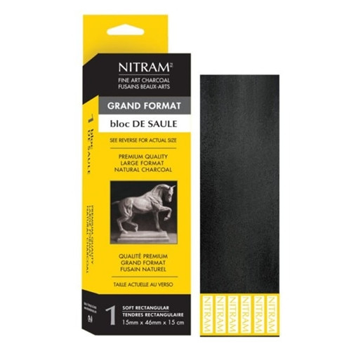 Nitram | Single Extra soft Large Charcoal | 50mm x 15mm