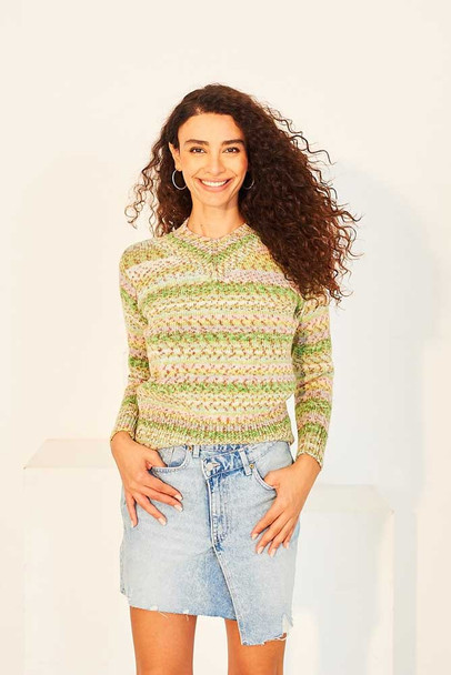 Sweater and Tank in Colour Burst Dk  Knitting Patterns | Stylecraft DK 10131