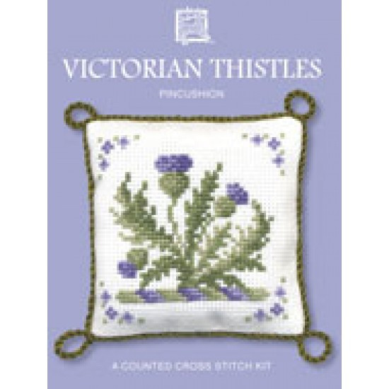 Textile Heritage | Cross Stitch Kits | Pincushions | Victorian Thistles (TH/PCVT)
