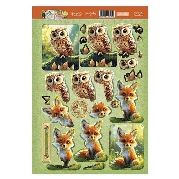 Wonderful Woodland from Playful Pals Decoupage Topper Sheet Range by Hunkydory 