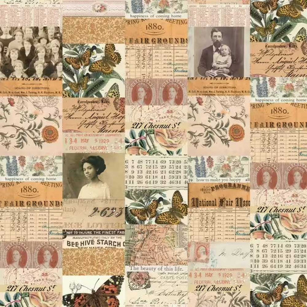 Palette by Tim Holtz | Collage - Orange |125PWTH230ORANGE | Freespirit Fabrics (125PWTH230ORANGE)