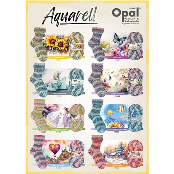 Opal 4ply Sock Yarn | Watercolour (Aquarell) | Various Colours