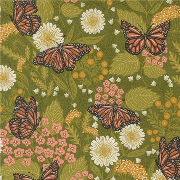 Butterfly Garden on Ivy - Bee Garden - Gingiber - 4841-12M  - Moda