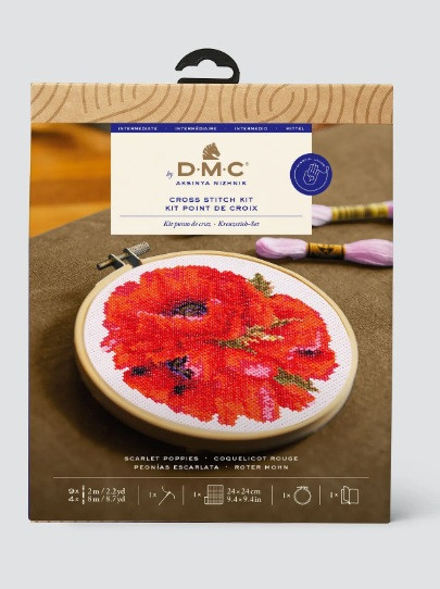 Scarlet Poppies | Aksinya Nizhnik |Intermediate Cross Stitch Kit
