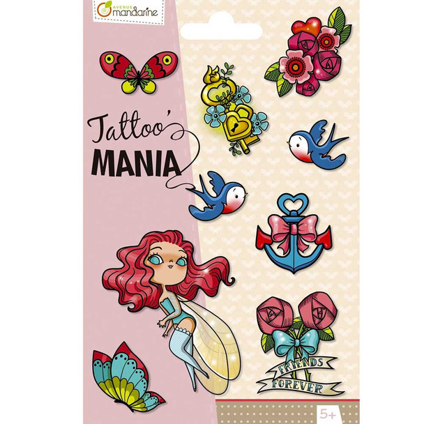 Temporary Fairy and Sparrows Tattoos from Tattoo Mania