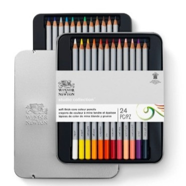 Winsor & Newton Studio Collection | 24 Colour Pencils in metal Tin