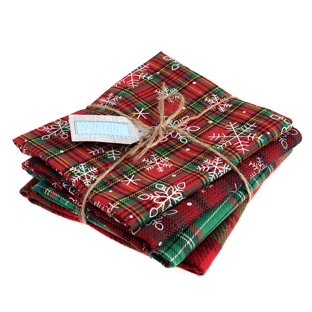 Green Christmas Tartan Fat Quarter Selection Bundle