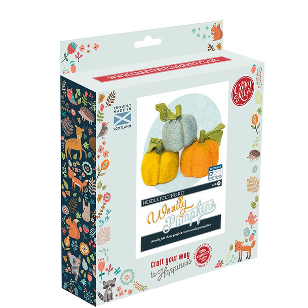 Woolly Pumpkins Felting Kit Box