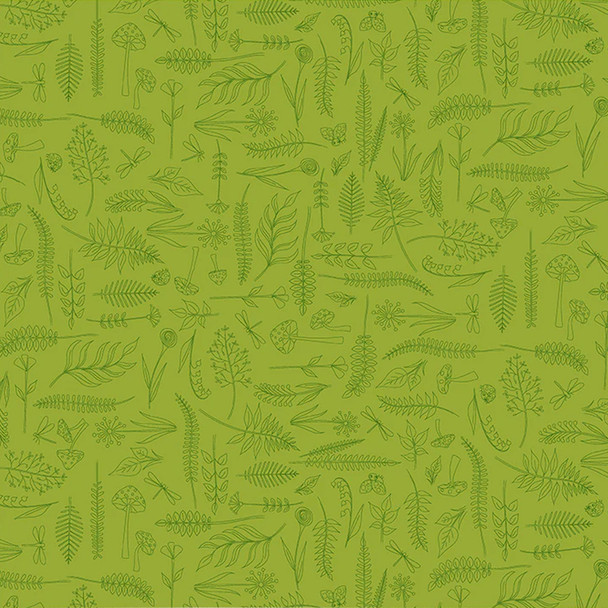 Enchanted Woods | Woodland Floor on Leaf Green | 54524-13