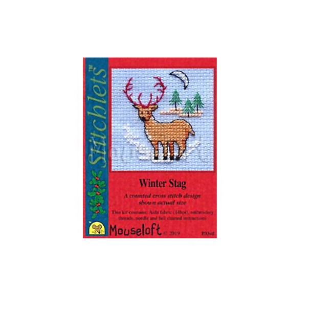 Winter Stag | Stitchlets Cross Stitch Kits with Card | Mouseloft