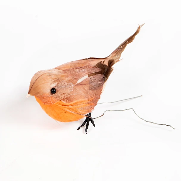 Little Robin with wire fixings on its feet.