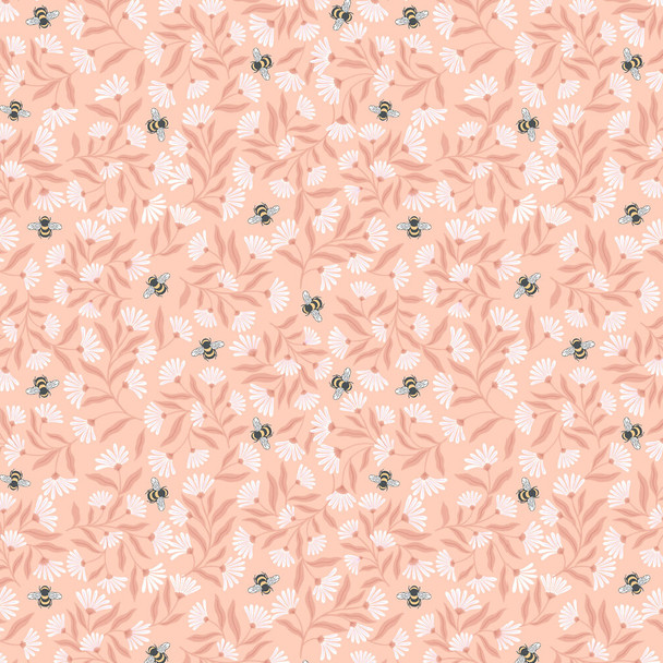 Honey Sweet Bees on Peach | A904.B | Honey Sweet | Lewis and Irene