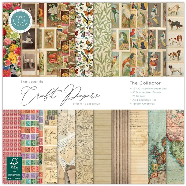 The Collector 12" x 12" Paper Pad | The Essential Craft Papers