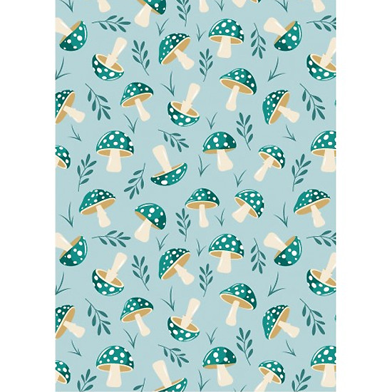Teal Spotted Toadstools on Bright Blue | Printed Wincyette | 30520.103