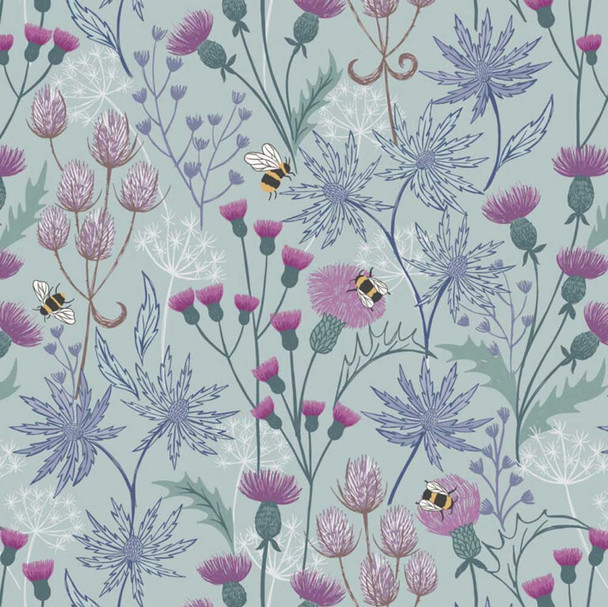 Celtic Florals on Blue | A991.B | Celtic Summer | Lewis and Irene