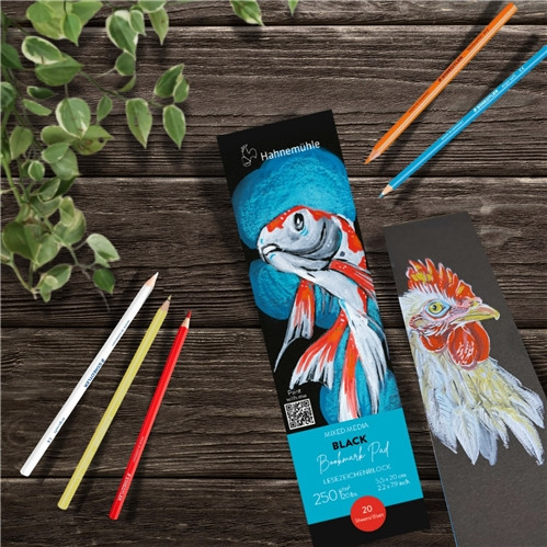 Hahnemuhle Black Mixed Media Bookmark Pad  | 300gsm 5.5x20cm