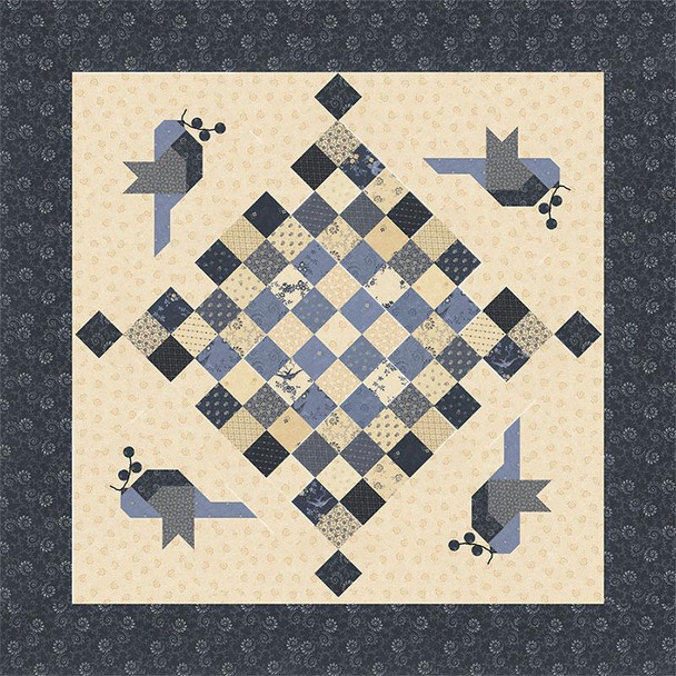 Bluebird Quartet | MakeItMini 9 Mini Quilt Pattern from Kansas Troubles