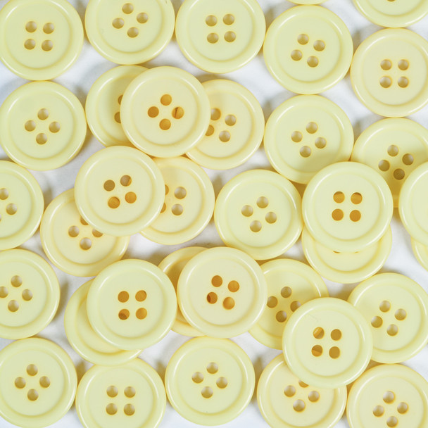 4 Hole Chunky Rimmed Buttons - 18 mm | Lemon