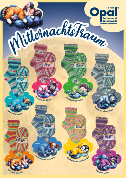 Opal Mitternachtstraum (Midnight Dream) 4ply Sock Yarn | 100g Balls | Various Colours