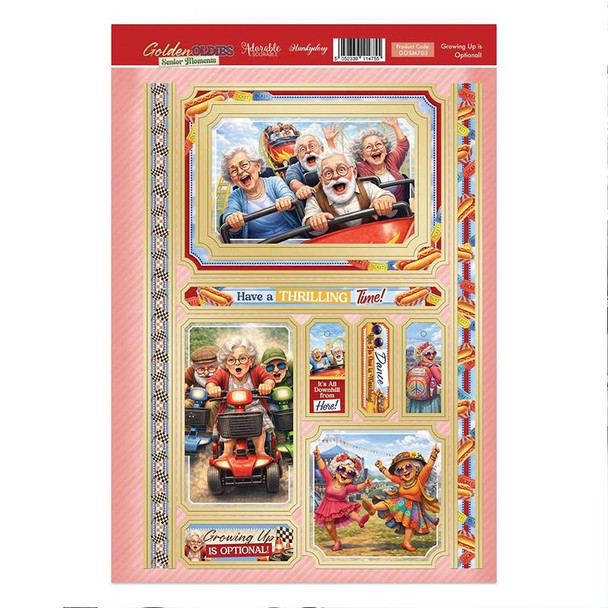 Growing Up is Optional | Golden Oldies Senior Moments Topper Sheet