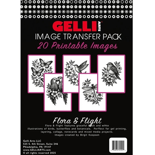 Gelli Arts | Image Transfer Pack - 20 Printable Images | Flora & Flight