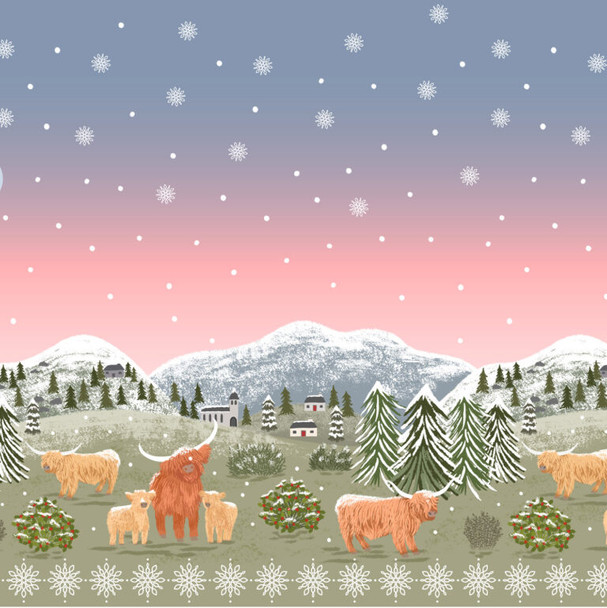 Celtic Chrismas By Lewis & Irene | C137 Celtic Christmas Double Border Panel  | Price per