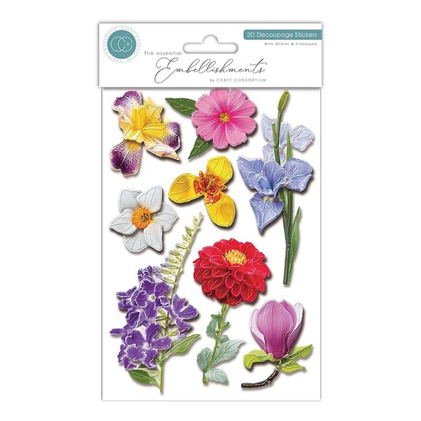 3D Wildflower Decoupage Paper Flowers | 10 Various Flowers