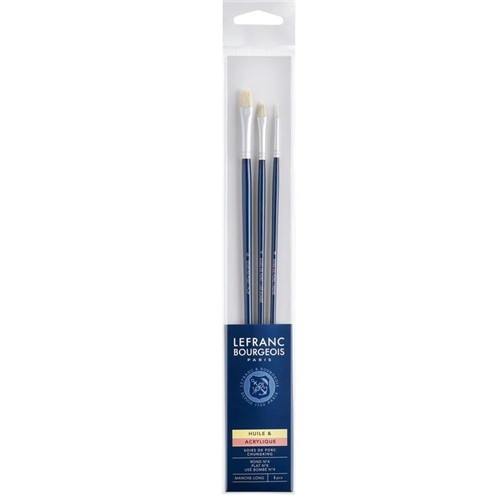 LeFranc Bourgeois Brush Sets | Set of Fine Oil Hog Brush Set x3