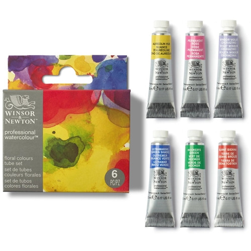 Winsor & Newton Professional Watercolours | 6 Tube Set | Floral Colours