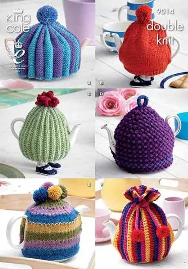 King Cole | Pattern | 9014 | 6 Knitted Tea Cosies | DK
