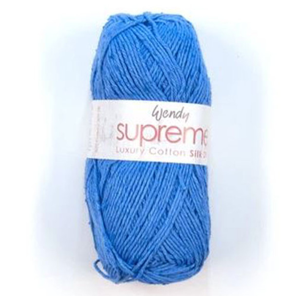 Wendy Supreme Luxury Cotton Silk DK Knitting Yarn, 100g Balls | 1506 Ink